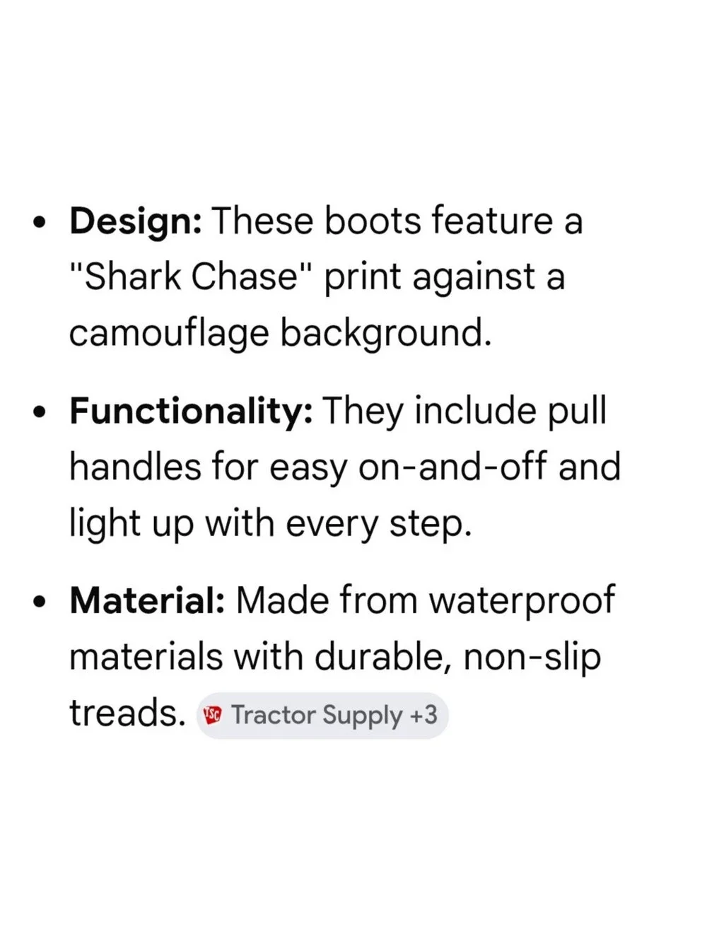 Member's Mark Light Up Shark Pull On Kid Rain Boots